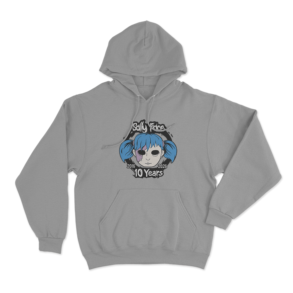 Sally Face 10th Anniversary Unisex Hoodie Grey Sally Face 10th Anniversary Unisex Hoodie Grey