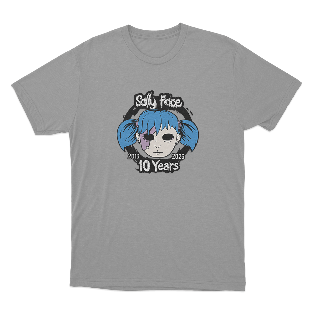 Sally Face 10th Anniversary Unisex T Shirt Grey Sally Face 10th Anniversary Unisex T Shirt Grey