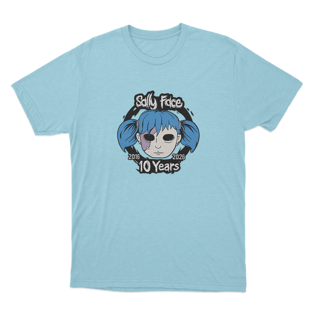 Sally Face 10th Anniversary Unisex T Shirt Sky Blue Sally Face 10th Anniversary Unisex T Shirt Sky Blue